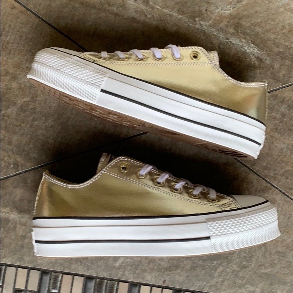 CONVERSE CTAS LIFT OX PLATFORM GOLD/BLACK/WHITE WM - Picture 2 of 16
